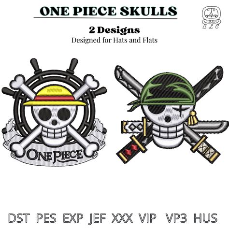 ONE PIECE SKULLS Digital Embroidery Files - Etsy