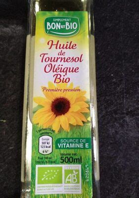 Huile Tournesol Ol Ique Bio Simplement Bon Et Bio Ml