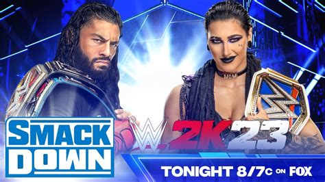 WWE 2K23 Rhea Ripley VS Roman Reigns Intergender Full Match Gameplay