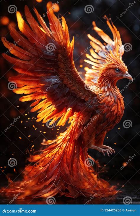 A Phoenix Mythical Bird In Fire Symbol Of Rebirth Restart Of Live New