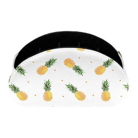 Ownta Fruits Pineapple Pattern Pvc Leather Brush Holder With Five