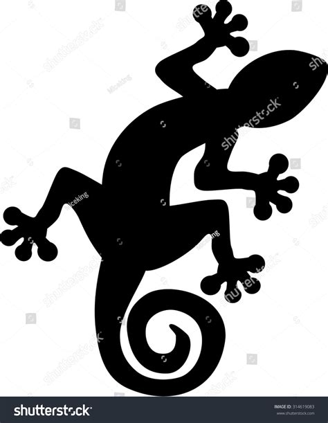 Gecko Lizard Silhouette Stock Vector Illustration Shutterstock