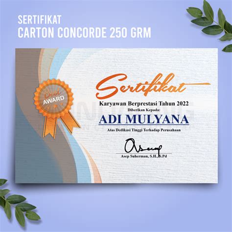 Sertifikat A4 Gundaling Print Online