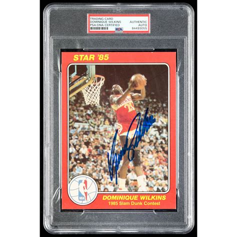 Dominique Wilkins Signed 1985 Star Slam Dunk Supers 5x7 8 PSA