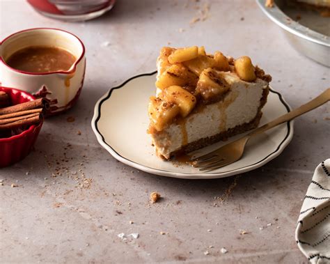 No Bake Salted Caramel Apple Cheesecake