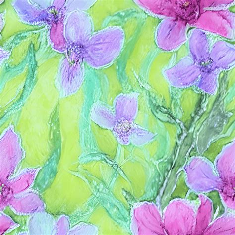 Beautiful Flowers And Fairies Digital Graphic With Pastel Watercolor