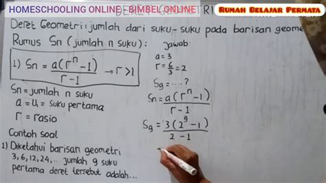 Deret Geometri Cara Menghitung Jumlah N Suku Pertama Youtube