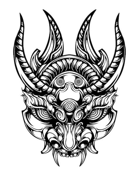 Premium Vector Oni Mask Design Vector Illustration