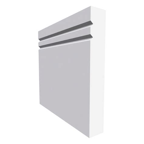 Square Edge V Grooved 2 Mdf Skirting Board White Primed 4200mm X 145mm