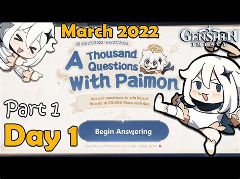 Genshin Impact Thousand Questions With Paimon Answers