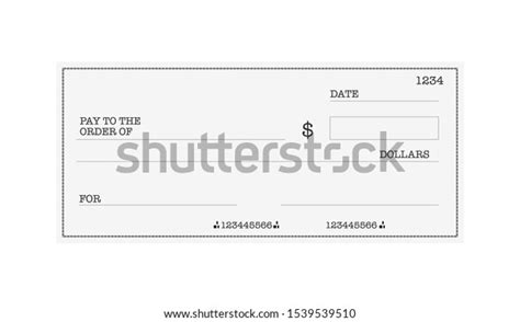 Blank Template Bank Check Checkbook Cheque Stock Vector Royalty Free