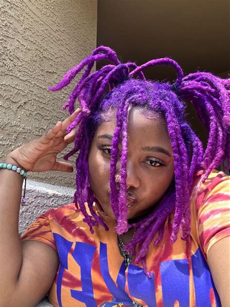 Purple Locs💜 In 2024 Dreadlock Hairstyles Black Short Locs Hairstyles Purple Dreads