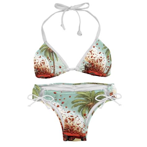Coconut Jujube Tree Eid Cannon Detachable Sponge Adjustable Strap Bikini Set Pack For Various