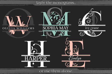 Split Monograms Vector Toolkit Avalon Rose Design