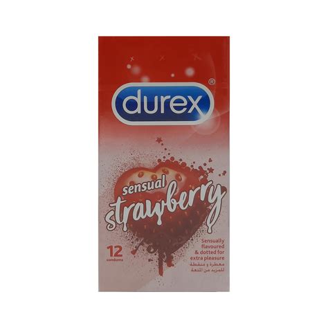 ديوركس واقي ذكري منقط بنكهة الفراولة durex condom sensual strawberry