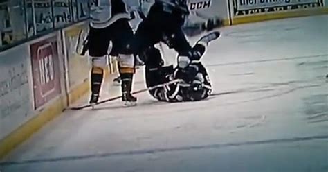 Hockey player's face slashed by teammate's skate (VIDEO)