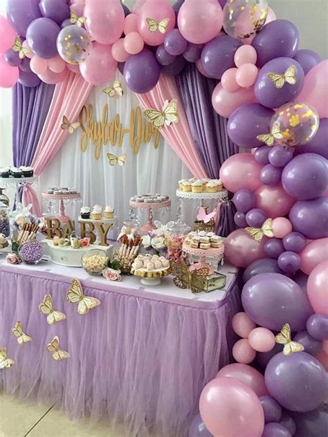 Amazon Pcs Purple Gold Butterfly Fairy Balloon Baby Shower