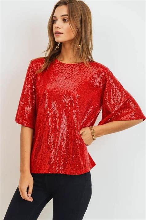 Red Sequin Top With Images Red Sequin Sequin Top Sparkle Top