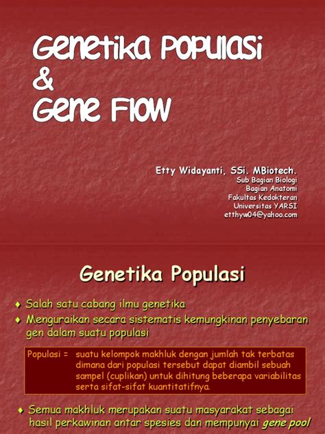 PDF Presentasi Genetika Populasi Gene Flow 211210 DOKUMEN TIPS