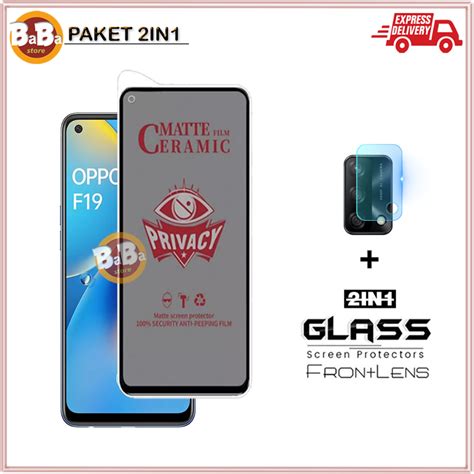 Package 2IN1 Tempered Glass Matte Ceramic Anti Spy Lens Camera Oppo A56