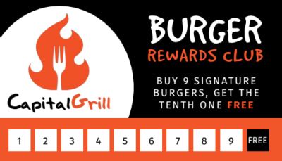 Burger Restaurant Loyalty Punch Card Template