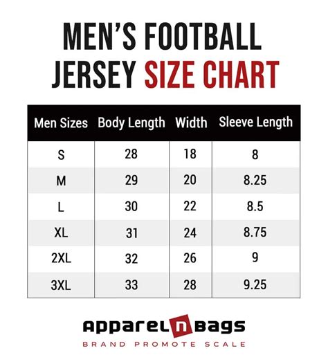 Accurate Football Jerseys Size Chart And Measurements Guide