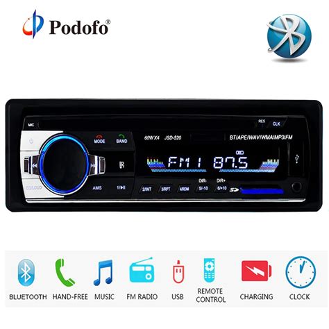 Discount Podofo Autoradio JSD 520 12V Car Radio Bluetooth 1 Din