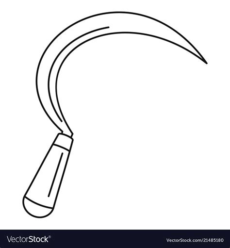 Farm Sickle Icon Outline Style Royalty Free Vector Image