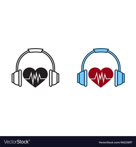 Music Lover Logo Icon Colorful And Outline Vector Image