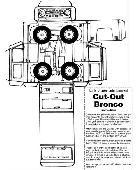 Ford Bronco Paper Model Ford Bronco Photo 20086550 Fanpop