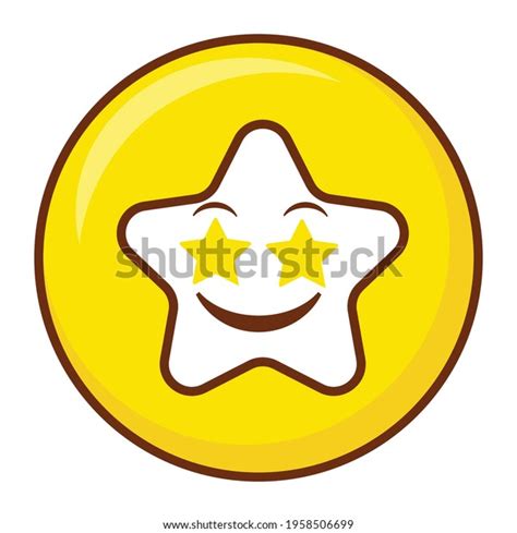 Cute Social Media Starstruck Star Emoji Stock Vector Royalty Free