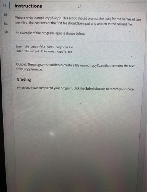 Solved B Instructions Ilt Write A Script Named CopyFile Py Chegg