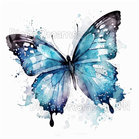 Blue Butterfly Clipart Pack 11 High Quality Jpgs DIGITAL - Etsy