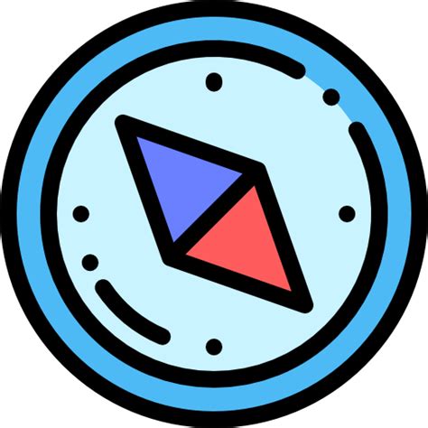 Compass Detailed Rounded Lineal Color Icon