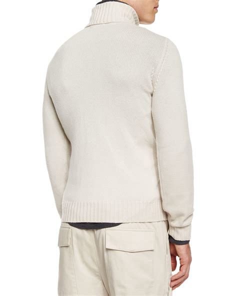 Lyst Brunello Cucinelli Cashmere Turtleneck Sweater In Natural For Men