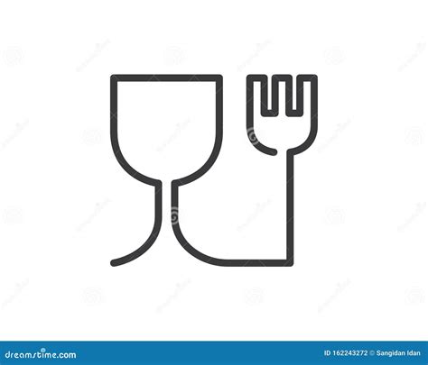 Fork And Glass Logo Icon Vector Illustration Stock Vector