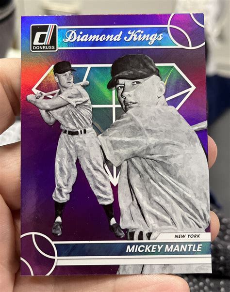 Mickey Mantle Donruss Baseball Diamond Kings Holo Purple Parallel