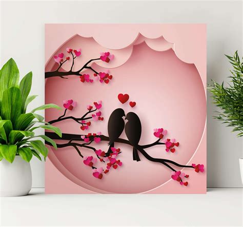 modern birds kissing bird canvas wall art - TenStickers