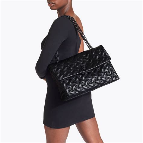 Xxl Kensington Drench Black Quilted Leather Oversized Shoulder Purse By Kurt Geiger London