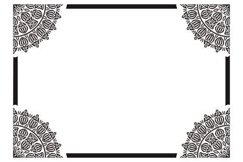 Black Mandala Ornament Frame Border Png