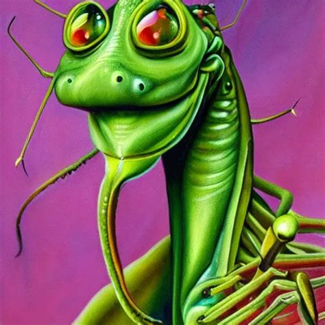 Beautiful Lifelike Painting Of Praying Mantis Stable Diffusion Openart