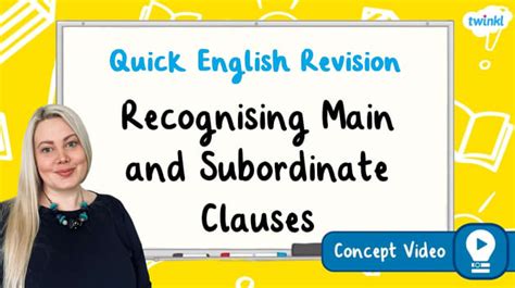 Free Recognising Main And Subordinate Clauses Ks English Concept