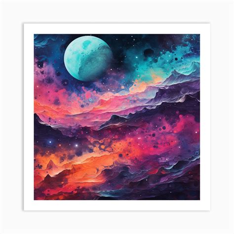 Abstract Space Painting Art Print by Bella Luna - Fy