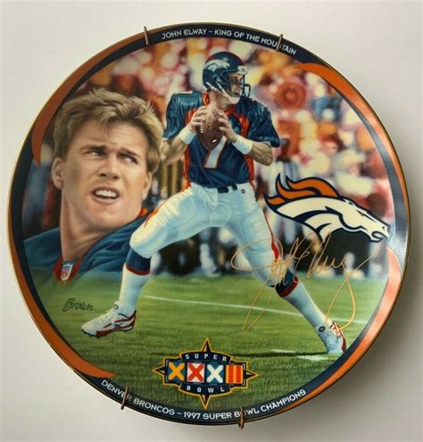 1997 John Elway Super Bowl Champion Nfl Collector Plate Authentic