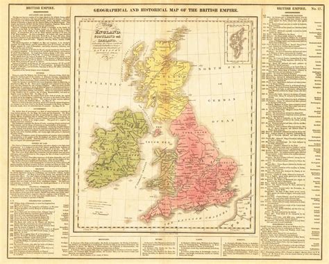 Antique Map United Kingdom Ireland Gros New