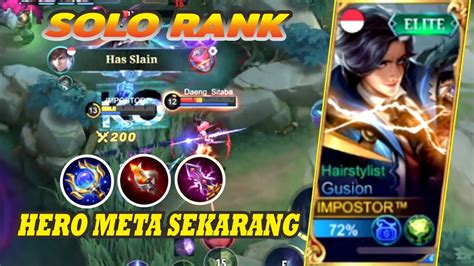 Auto Jadi Top Global Game Play Gusion Solo Rank Build Tersakit Gusion