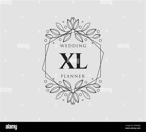 Xl Initials Letter Wedding Monogram Logos Collection Hand Drawn Modern