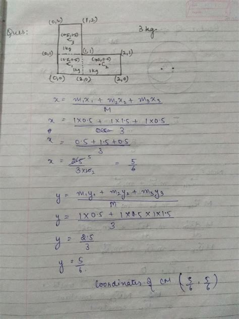 Find The Centre Of Mass Of A Uniform L Shaped Lamina With Dimension The