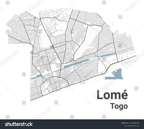 Lome Map Capital City Togo Municipal Stock Vector (Royalty Free) 2291460529 | Shutterstock