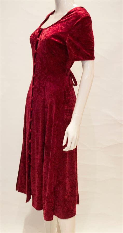 Vintage Red Crushed Velvet Dress For Sale At 1stdibs Crushed Velvet